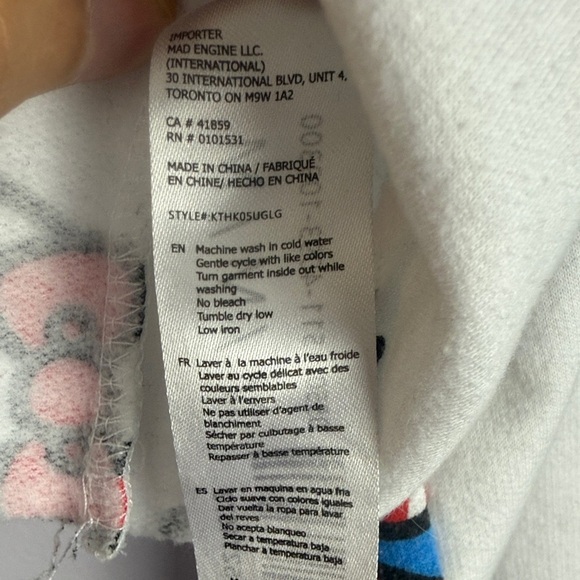 Hello Kitty by Sanrio Cotton Blend Cropped Oversized Pullover Medium Hoodie - Picture 9 of 13